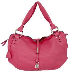 CELINE Leather Tote Handbag Pink Silver made in China